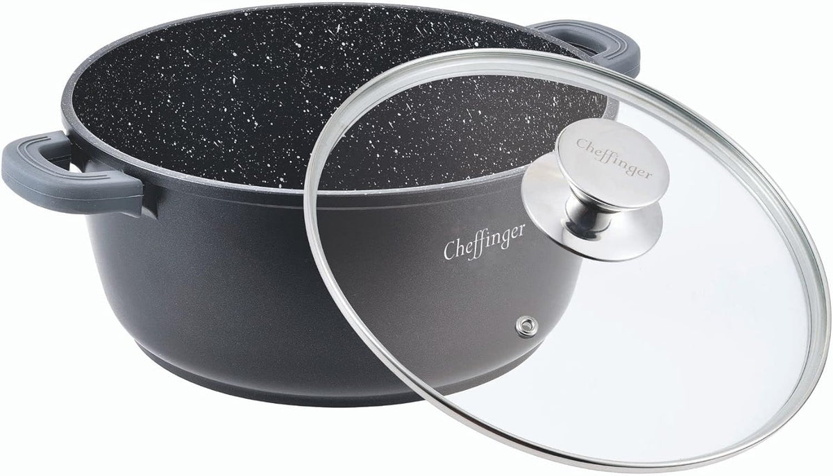 Cocotte Cheffinger 36cm 9,5L Aluminium Marbre - Induction Four 240°C