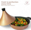 Royal Swiss Tajine Marocaine 32 cm en Aluminium – Compatible Tous Feux Dont Induction – Revêtement Antiadhésif – Couvercle Conique – Couleur Rose Gold