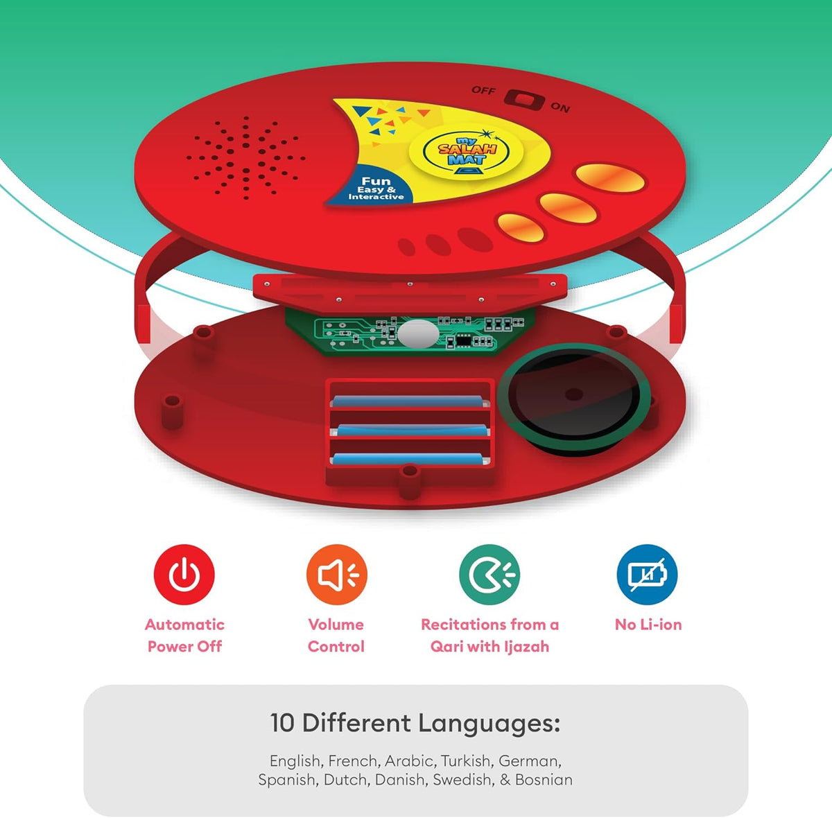 Tapis Prière Interactif My Salah Mat Enfants - 36 Touches 10 Langues Apprentissage Salat
