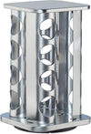 Carrousel à Épices 16 Pots en Verre - Support Rotatif Inox Argenté