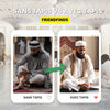 Set Tapis Prière Noir avec Tasbih - Épais Antidérapant Imperméable