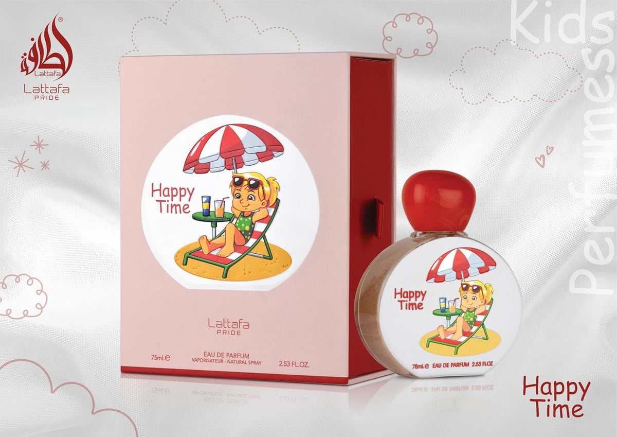 Lattafa Happy Time Eau de Parfum pour Enfants 75 ml - Senteur Noix de Coco Douce
