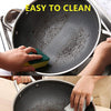 Wok Cheffinger en Acier Inoxydable avec Couvercle en Verre, Structure Nid d'Abeille, Revêtement Antiadhésif, Compatible Induction