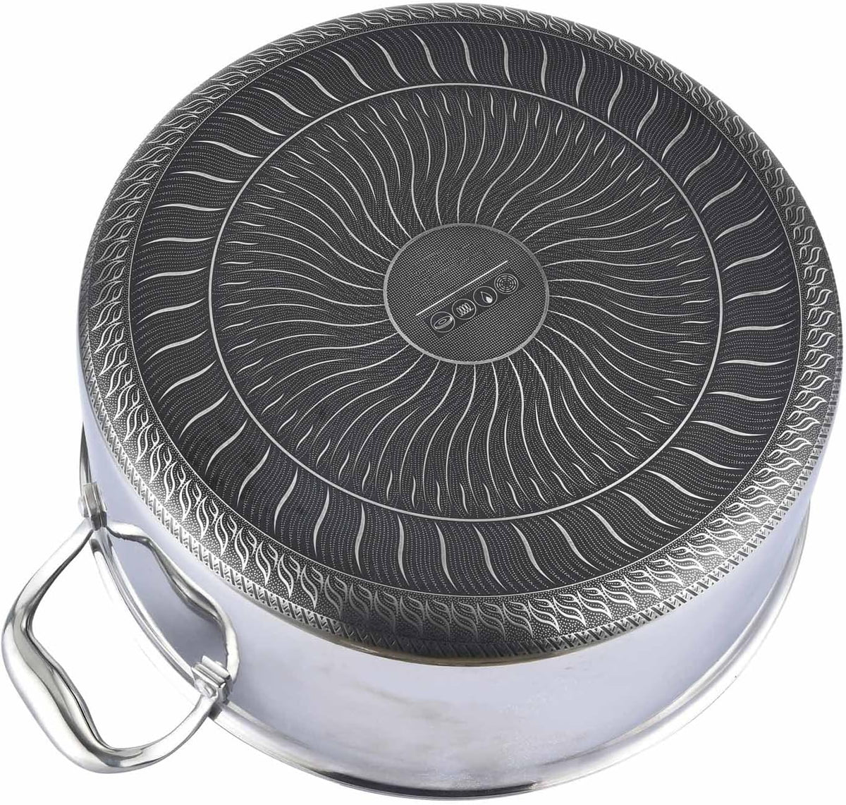 Casserole CHEFFINGER 24cm 2,2L Acier Inoxydable - Structure Nid d'Abeille Antiadhésif Induction