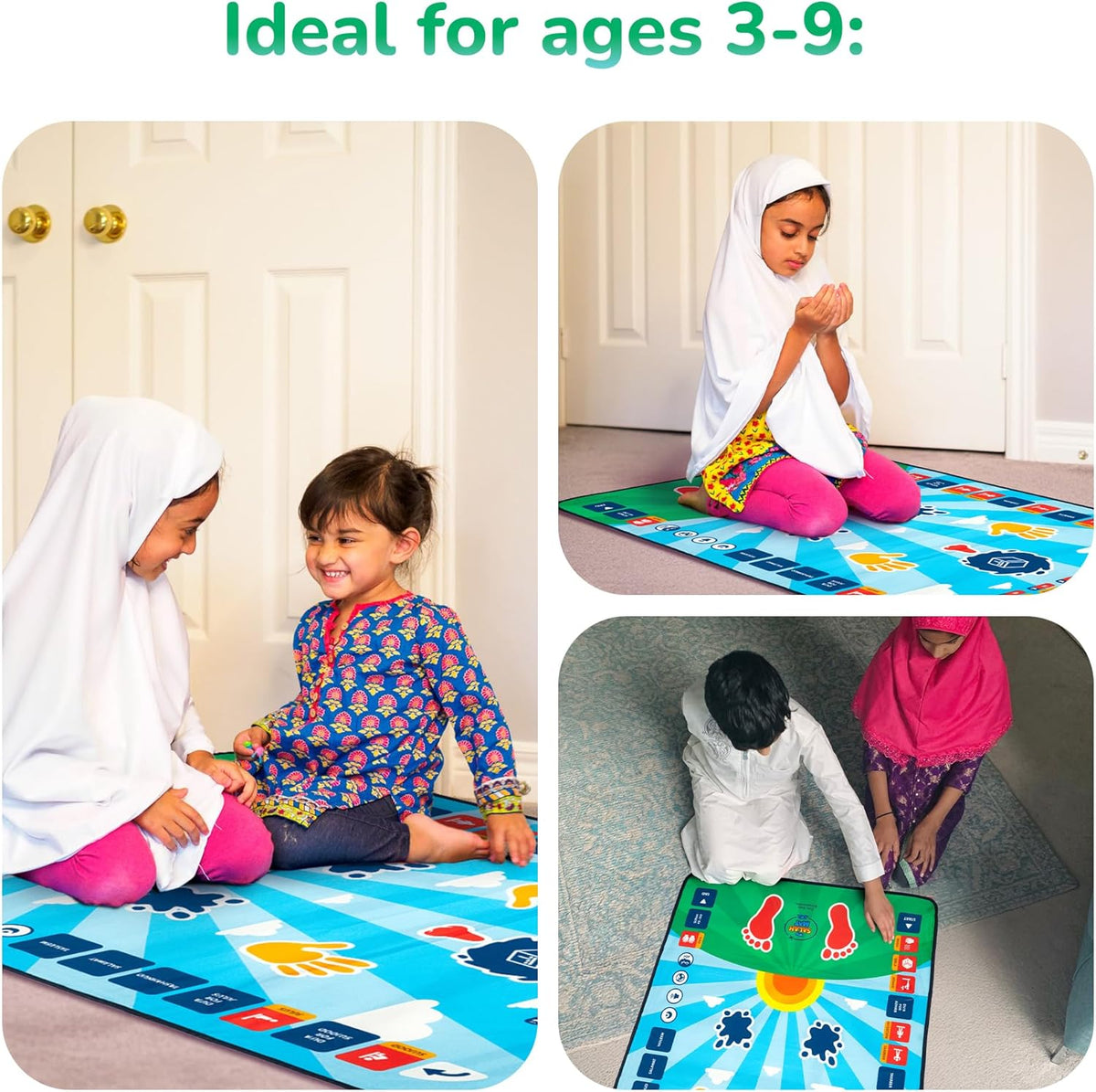 Tapis Prière Interactif My Salah Mat Enfants - 36 Touches 10 Langues Apprentissage Salat