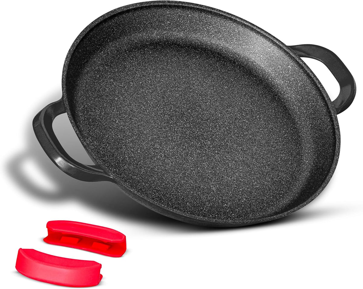 Poêle à Paella INTIGNIS 40cm Professionnelle - Aluminium Revêtement Marbre Induction
