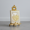 Rehal Doré Baroque avec visuel Kaaba Mecca - Coffret Velours Bordeaux - Décoration Islamique Luxe