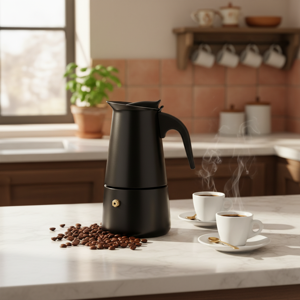 Cafetière Moka Italienne Royal Swiss 4 Tasses Noire - Compatible Induction