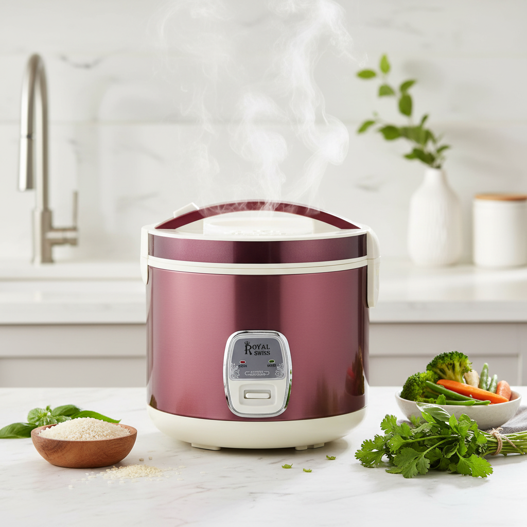 Cuiseur à Riz Royal Swiss 2,8L Violet 1000W - Antiadhésif Maintien au Chaud