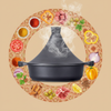 Tajine Marocain 28cm Induction - Aluminium 4,2L Antiadhésif - Couvercle Auto-Arrosant