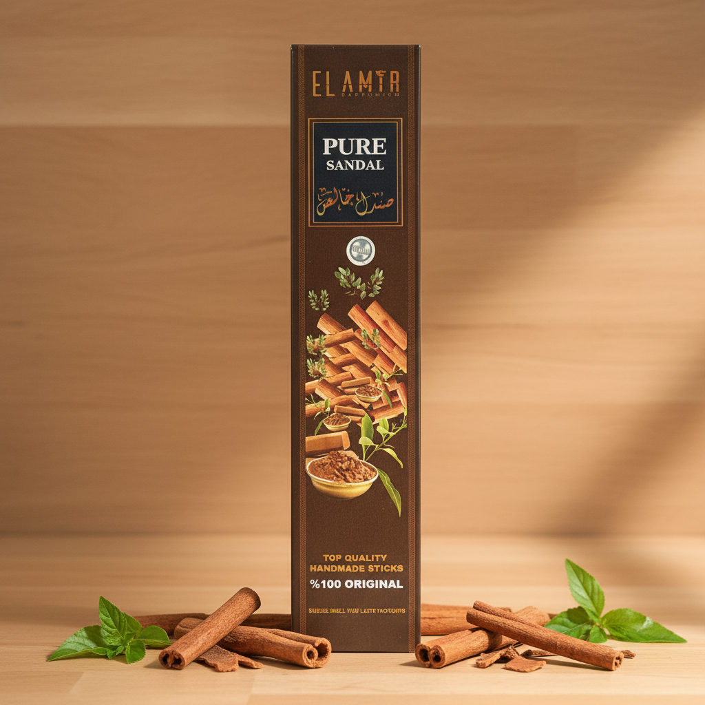 El Amir Parfumier – Pure Sandal bâtonnets encens boîte marron santal