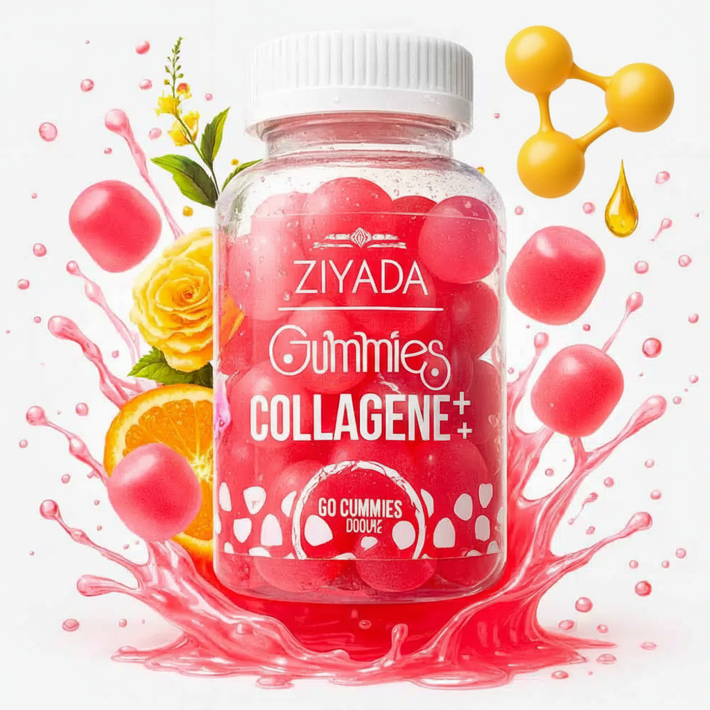 Ziyada Gummies Collagène+ – Beauté Peau, Cheveux &amp; Ongles | 60 Gummies 1000mg