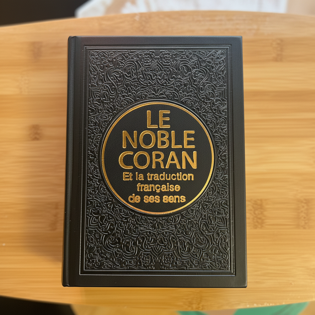 Le Noble Coran - Édition Luxe Noire avec Relief Doré et Traduction Française