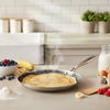 Poêle à Crêpes Inox 24 cm - Induction - Structure Nid d'Abeille Antiadhésive