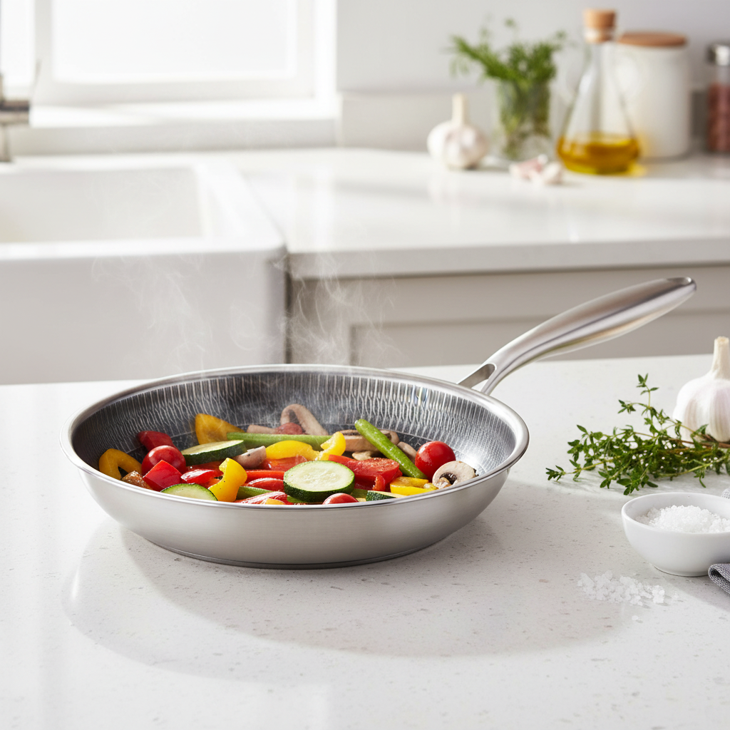Poêle Cheffinger 28cm Antiadhésive Induction - Revêtement Nid d'Abeille Pro