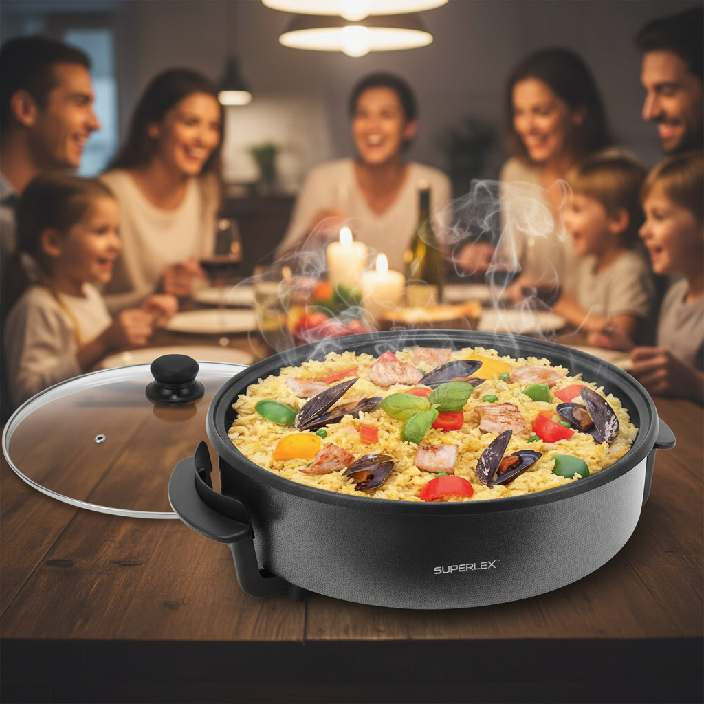 Poêle Électrique Multifonction CHEFFINGER PZP42 1500W - 5 Températures Antiadhésif