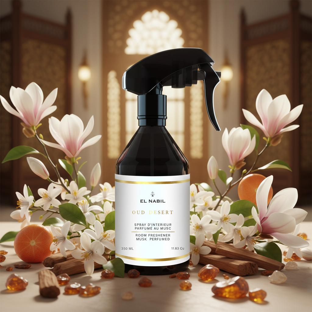 Spray Ambiance Oud Desert El Nabil 350ml - Parfum Maison Floral Boisé Musc