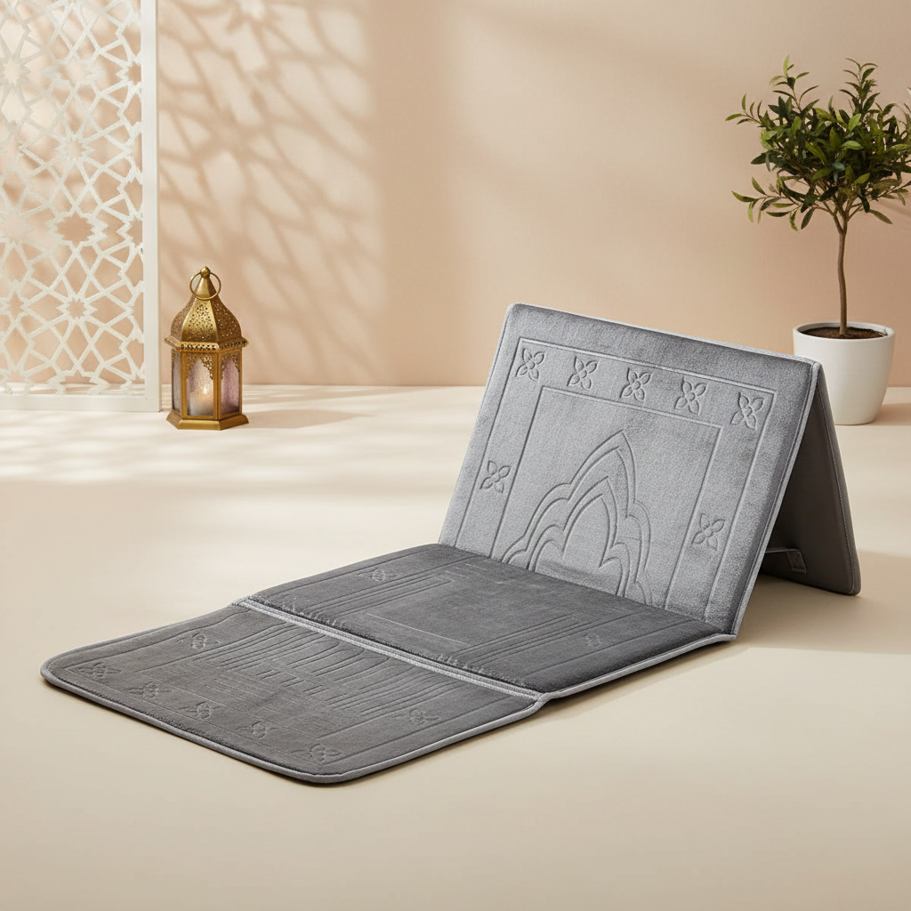 Tapis de Prière Luxe Desert Dress avec Dossier Inclinable - Pliable Voyage - Poche
